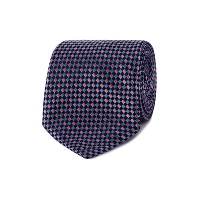 Purple basket weave silk tie